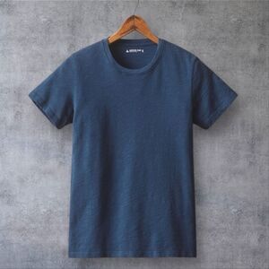 American Giant T-Shirt Womens S Blue Short Sleeve Crewneck Slub Knit Jersey Tee